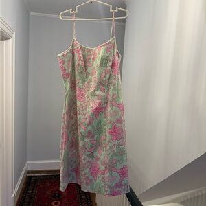 Floral Pink and Green Vintage White Label Lilly Pulitzer